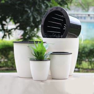 home garden hydroponics plant flower pots resin flowerpot recycled automatic watering eco friendly durable modern