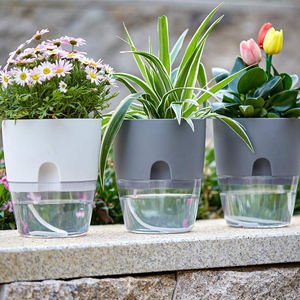home succulent plastic flower pot self watering planters