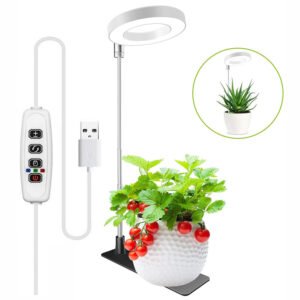 g hive full spectrum plant grow light for indoor plants | height adjustable plant lamp with auto on/off timer 3/9/12h | 10 dimmable levels & 3 light modes | small led grow light for home plants