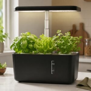 indoor hydroponics garden system with 5 pods | 10w led grow light | smart herb & vegetable growing kit | 1.5l water tank | grow herbs, leafy greens & small plants at home