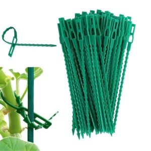 20 pcs plant support clips & ties for climbers | 17cm plant support sticks, wall clips & twist ties | plant holder for vines, creepers & indoor/outdoor garden