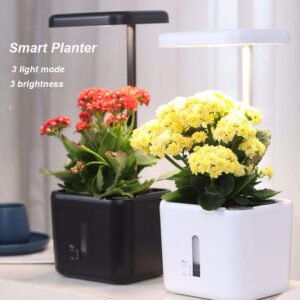 indoor garden growing systems self watering plant pot smart gardening system with 17 watts led grow light auto timer gardening plant gifts for mom women plant pot for vegetables herbs(no seeds&soil)